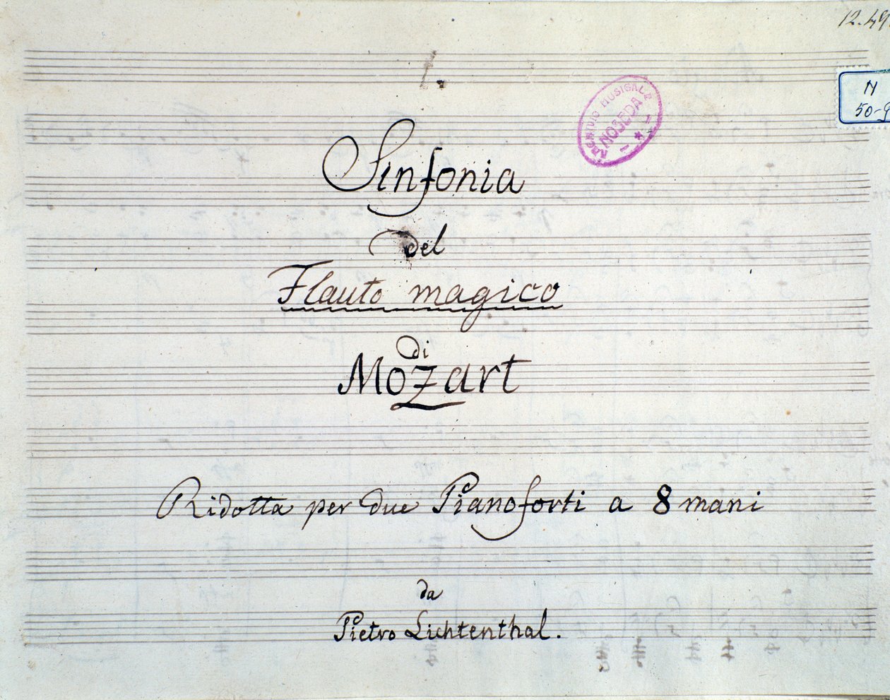 Eerste pagina van de symfoniepartituur gereduceerd tot twee piano
