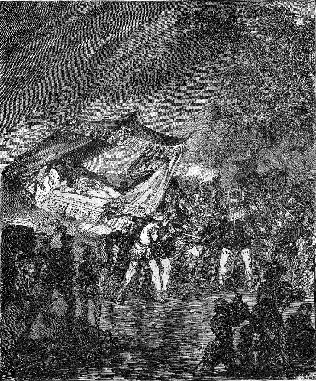 Vlucht van Karel V (1500-1558) naar Innsbruck in Duitsland (1552) door Unknown artist
