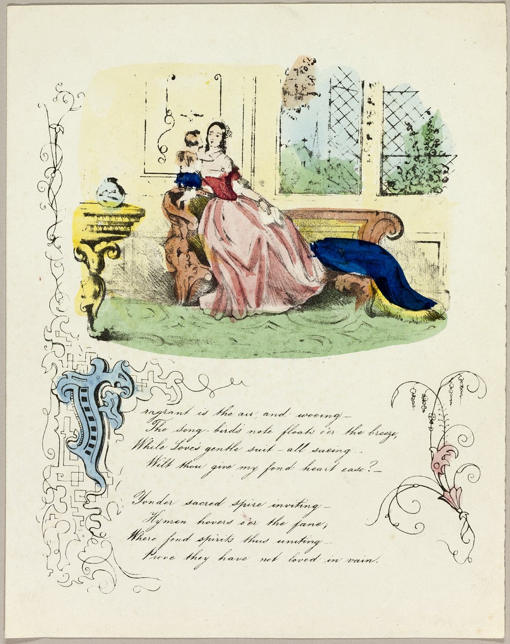 Geurig is de lucht en het hof maken (valentijn) door Unknown artist