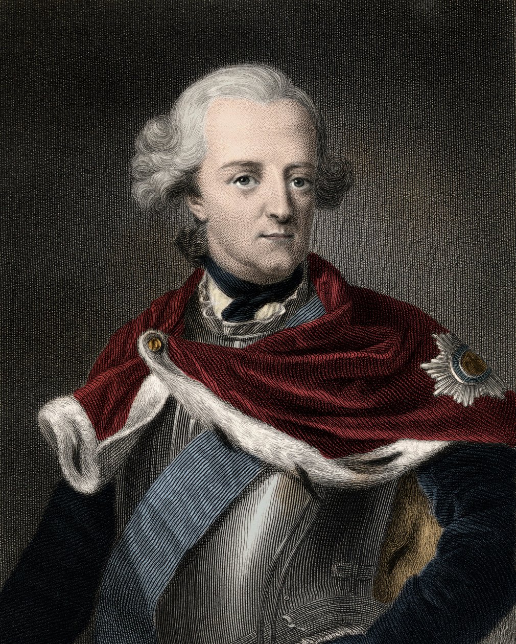 Frederik II van Pruisen - Frederik de Grote - gravure - 19e eeuw door Unknown artist