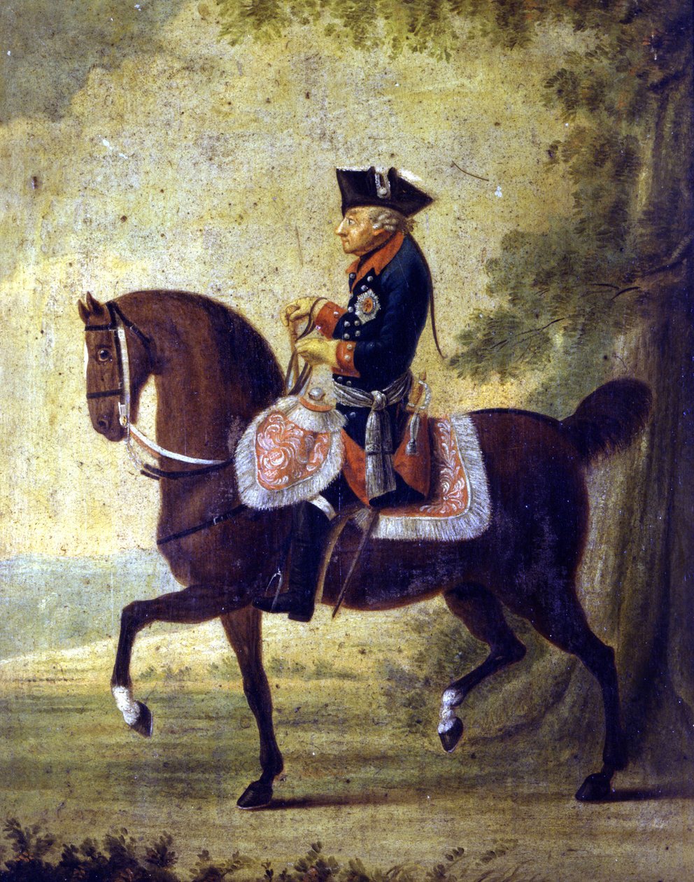 Frederik de Grote, Koning van Pruisen (1712 - 1786). Onderaan het schilderij staat geschreven 