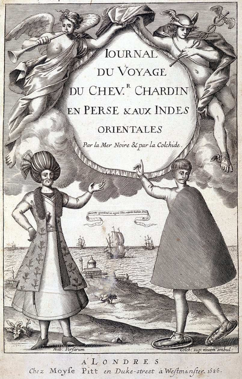 Frontispice van Diary of the Journey of the Knight Chardin, Persia and the East Indies, by the Black Sea and the Colchide door Unknown artist