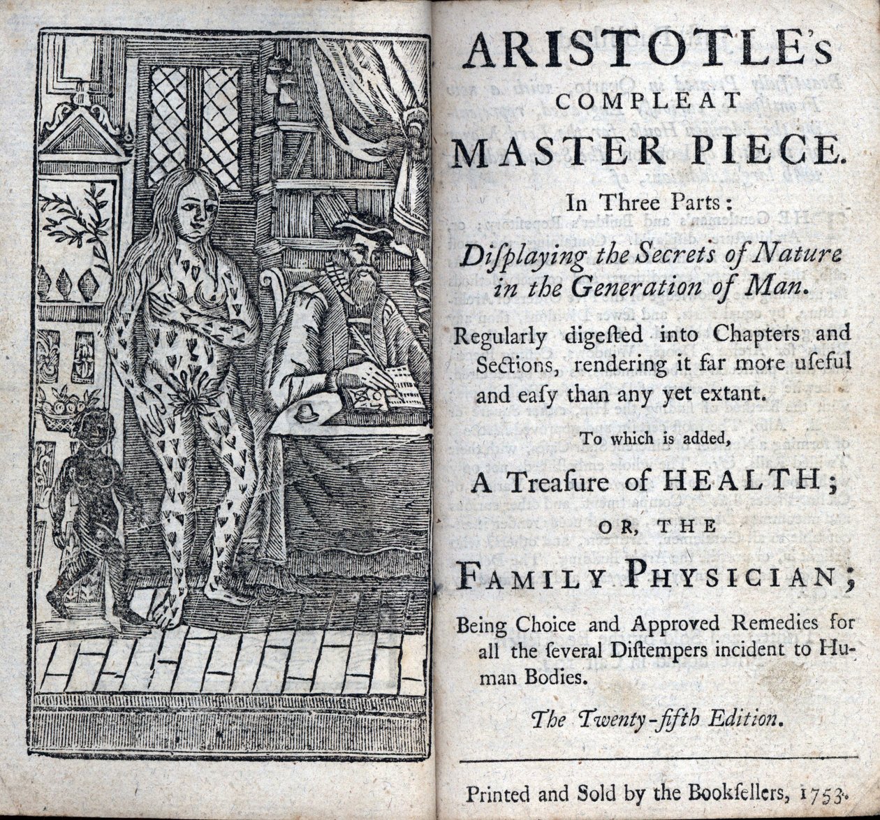 Frontispice van een medische behandeling van de Griekse filosoof Aristoteles (384-322 v.Chr.). (ARISTOTLE