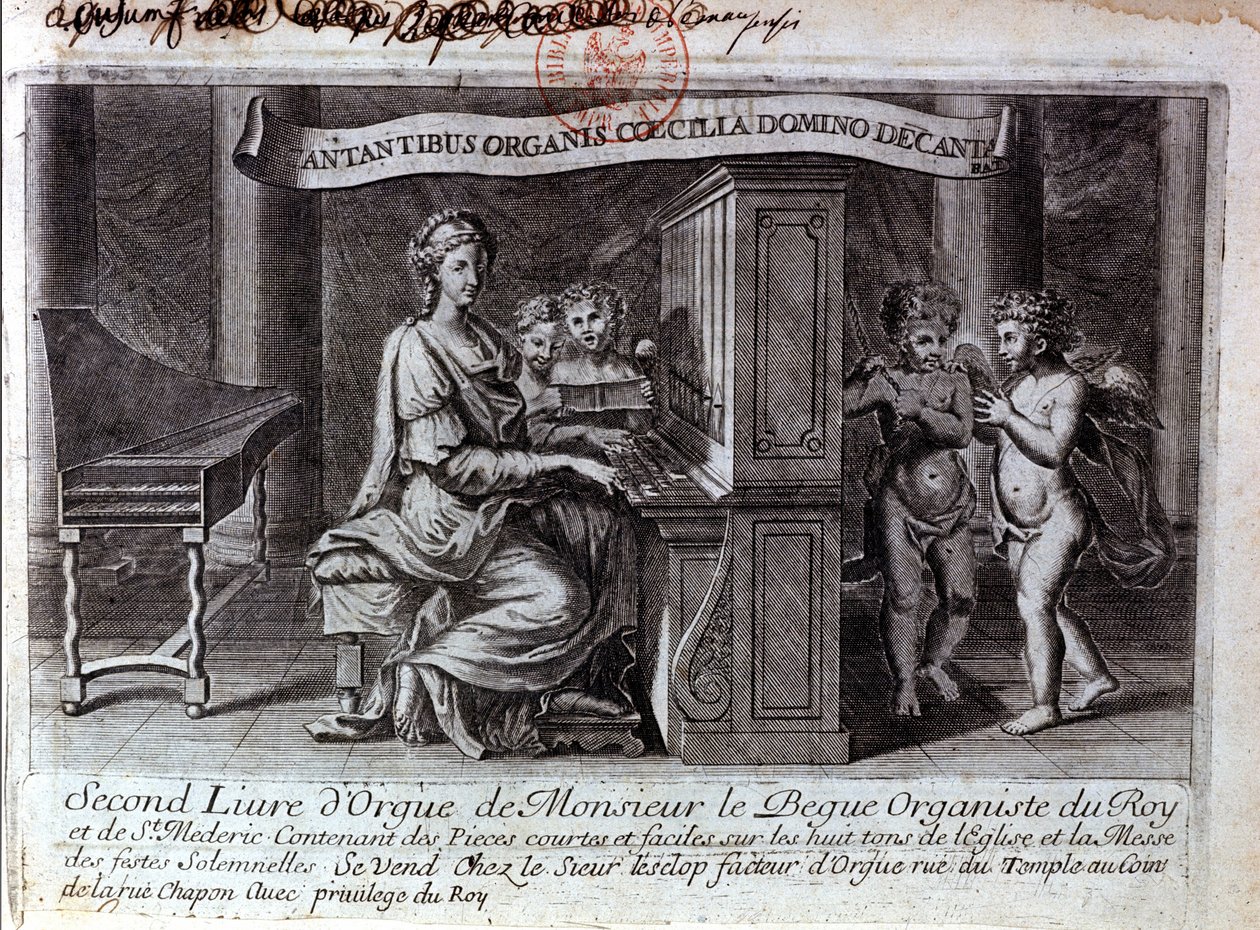 Frontispice van het tweede orgelboek van de heer Nicolas Lebègue door Unknown artist