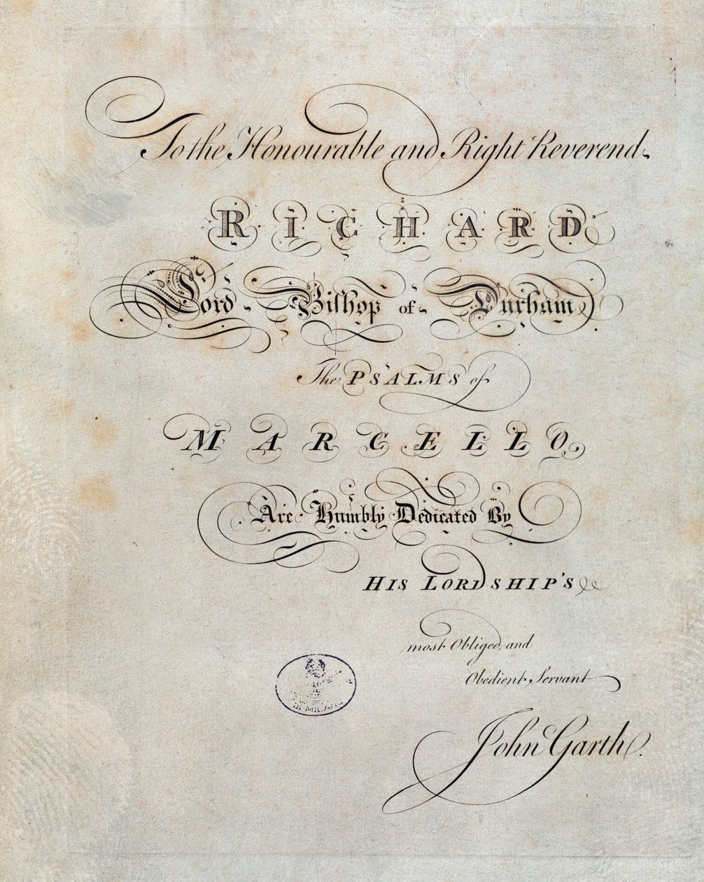Frontispice van "De psalmen" door Benedetto Marcello door Unknown artist
