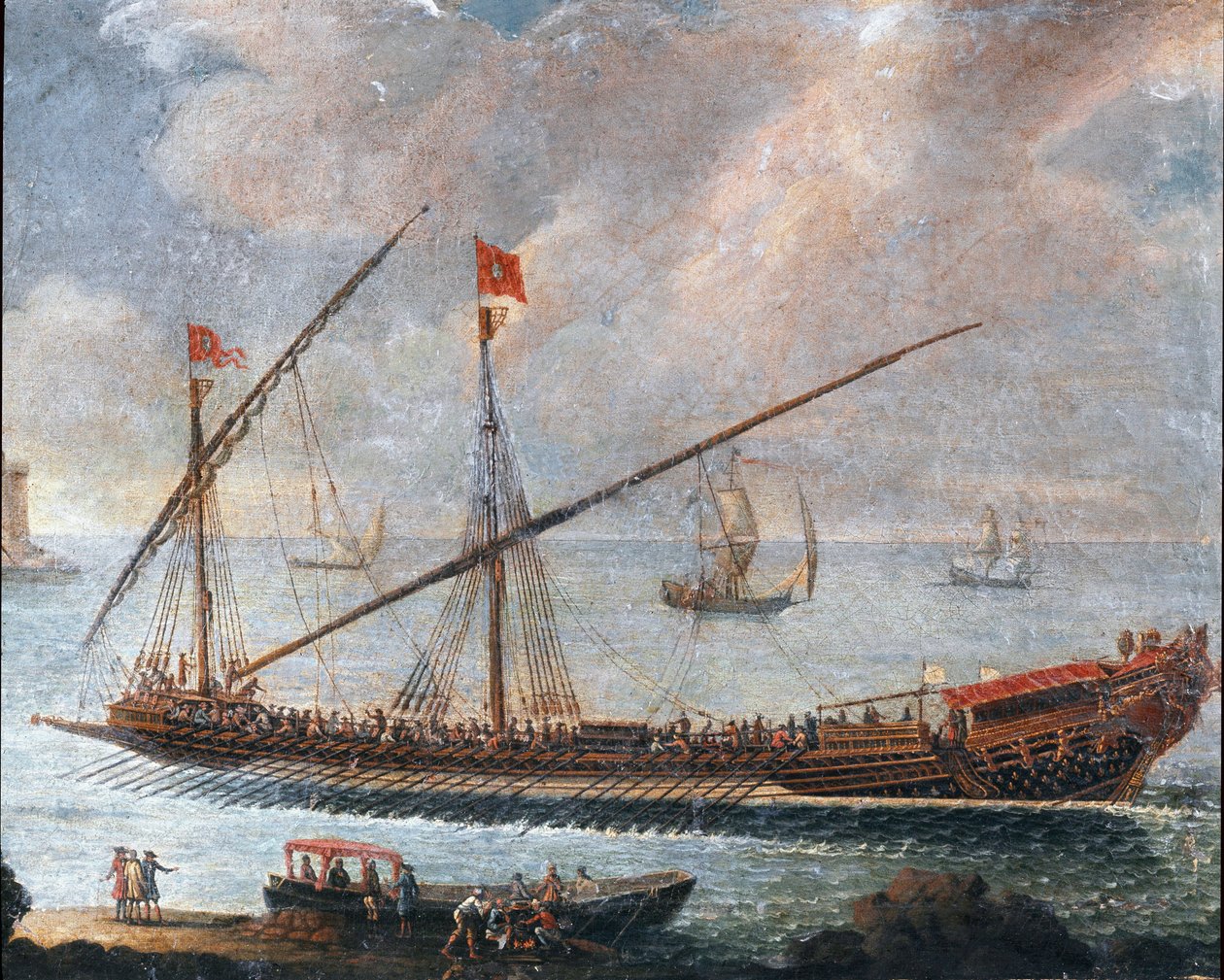 Galei verlaat de haven van Genua door Unknown artist