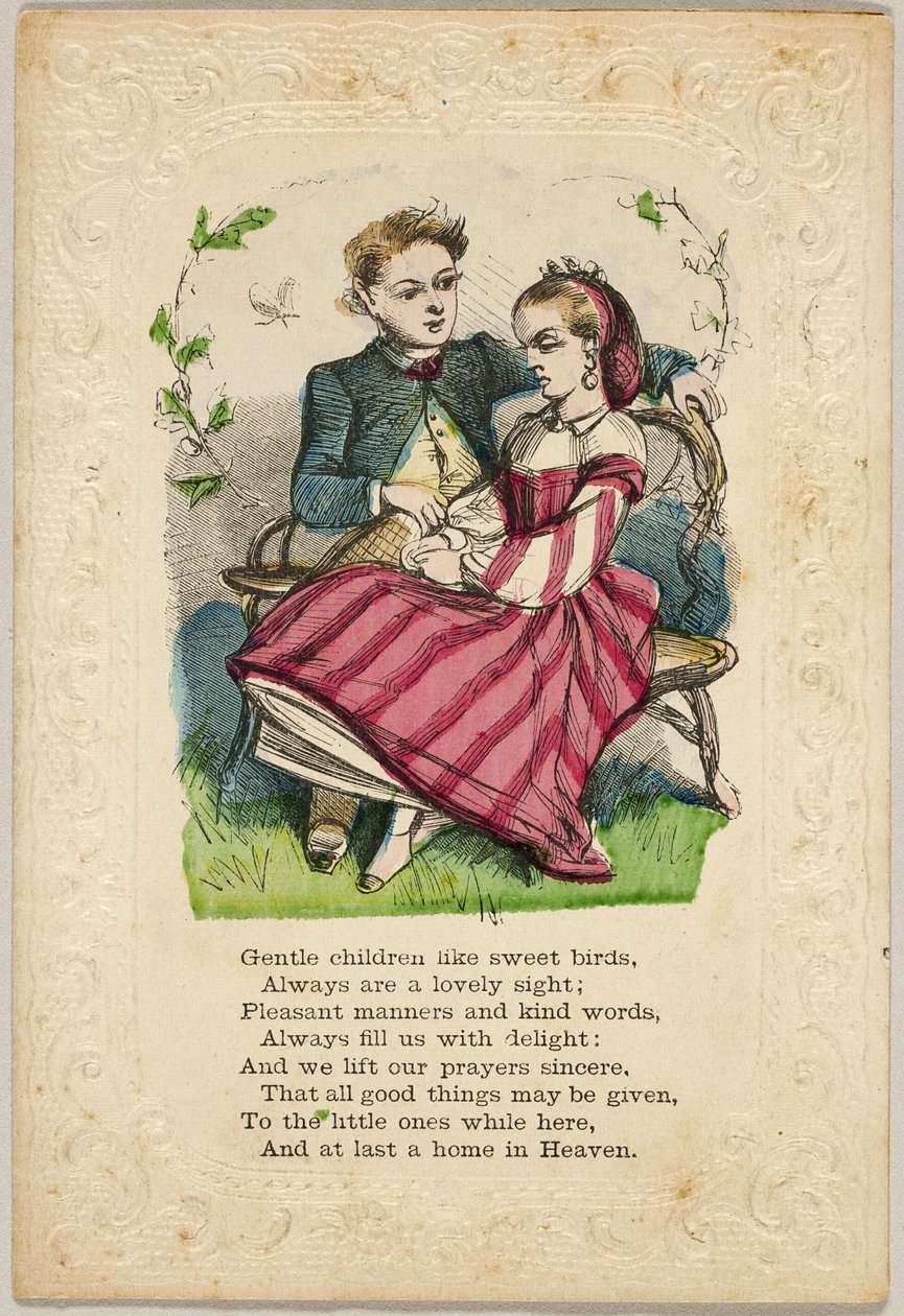 Zachte kinderen als lieve vogels (valentijn) door Unknown artist