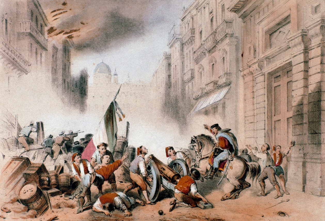 Giuseppe Garibaldi betreedt Palermo, 26 mei 1860 door Unknown artist