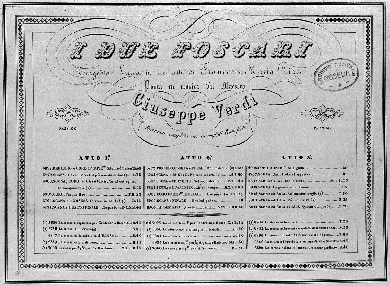 Giuseppe Verdi: bladmuziek voor piano van de opera 