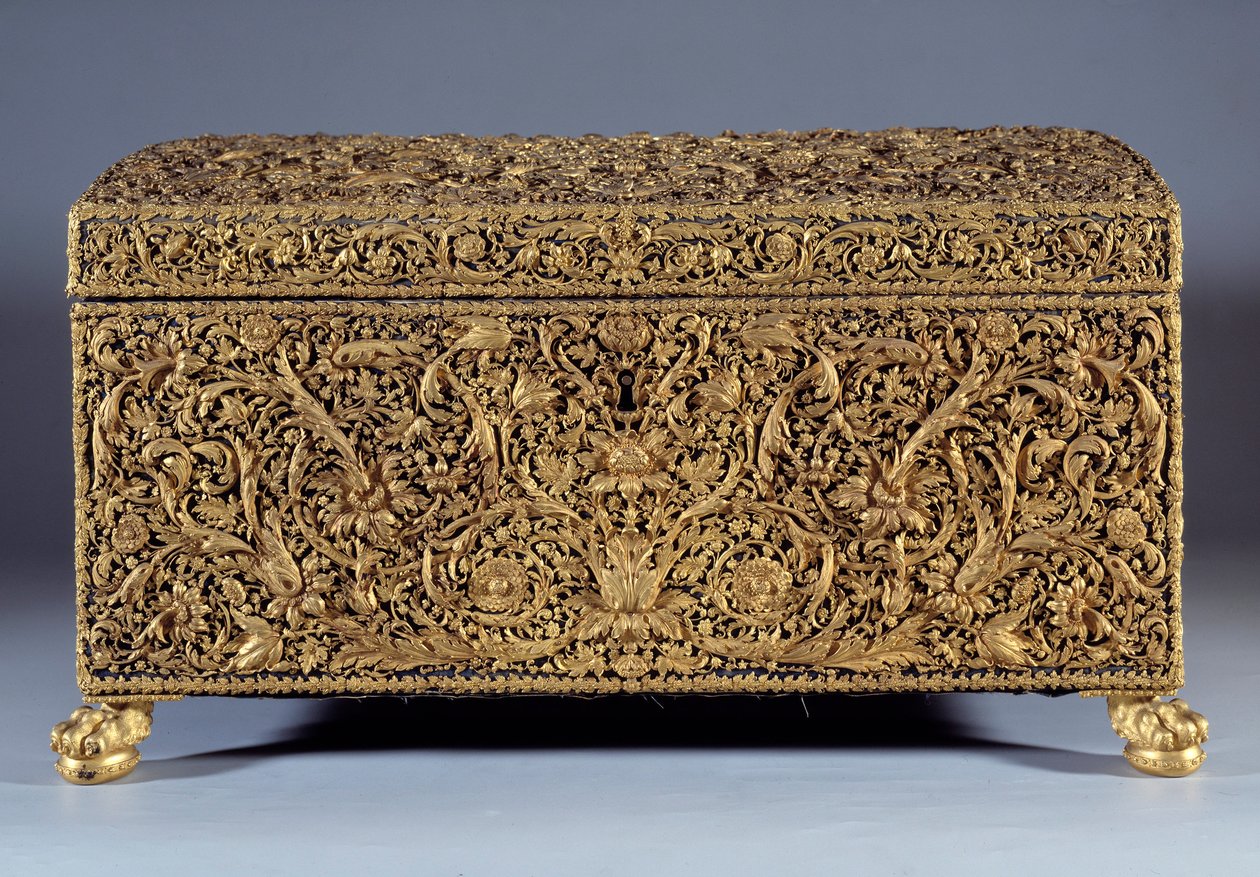 Gouden doos bekend als Anne van Oostenrijk (1601-1666) aangeboden door Kardinaal Jules Mazarin (Giulio Raimondo Mazzarino of Mazarino) (1602-1661) door Unknown artist