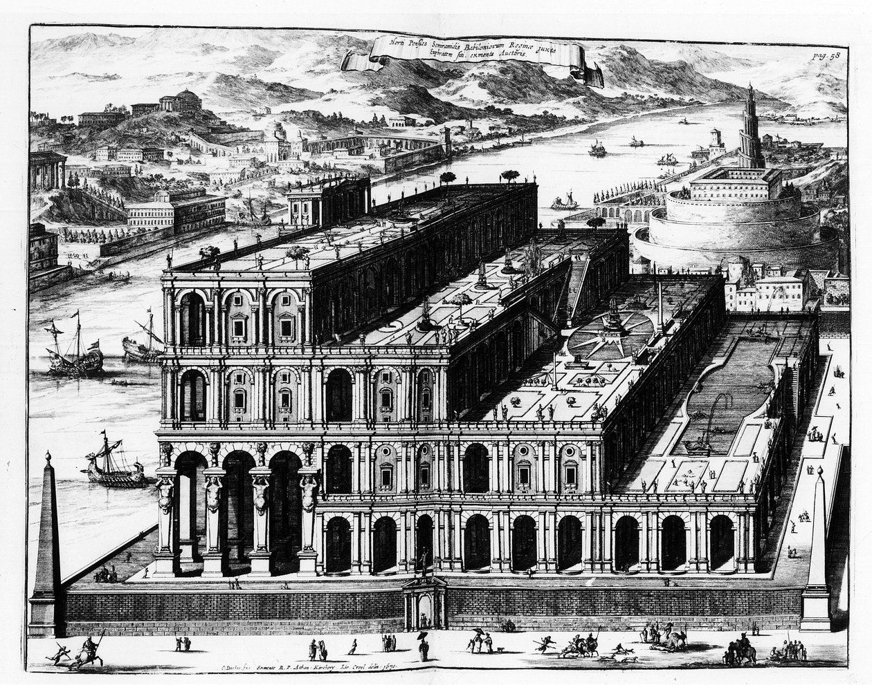 Hangende tuinen van Babylon door Unknown artist