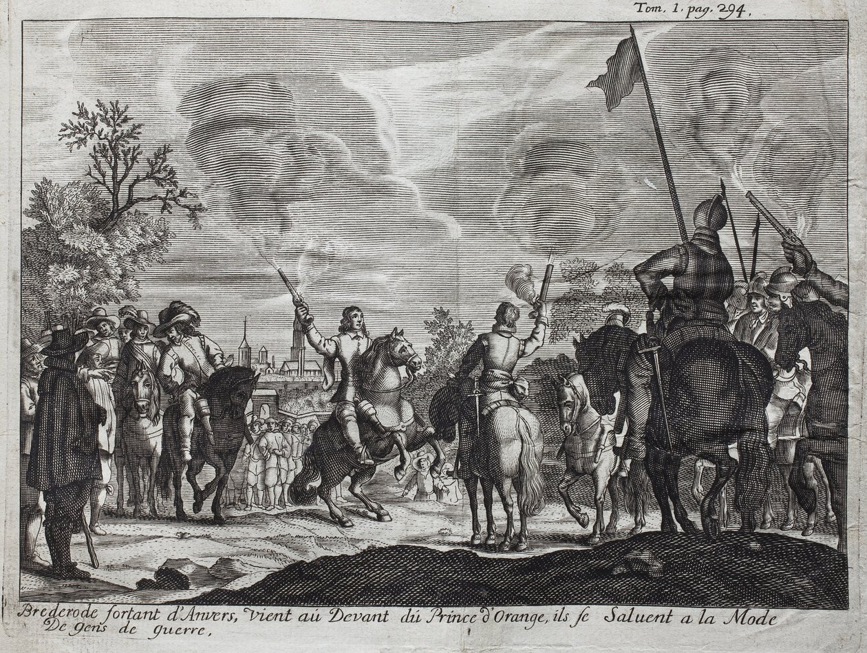 Henri, Graaf van Brederode (Hendrik Graaf van Brederode) (1531-1568), verlaat Antwerpen (Nederland, Nederland), komt naar voren van Willem I van Oranje-Nassau (Oranje Nassau), Prins van Oranje (of Willem de Zwijger) door Unknown artist