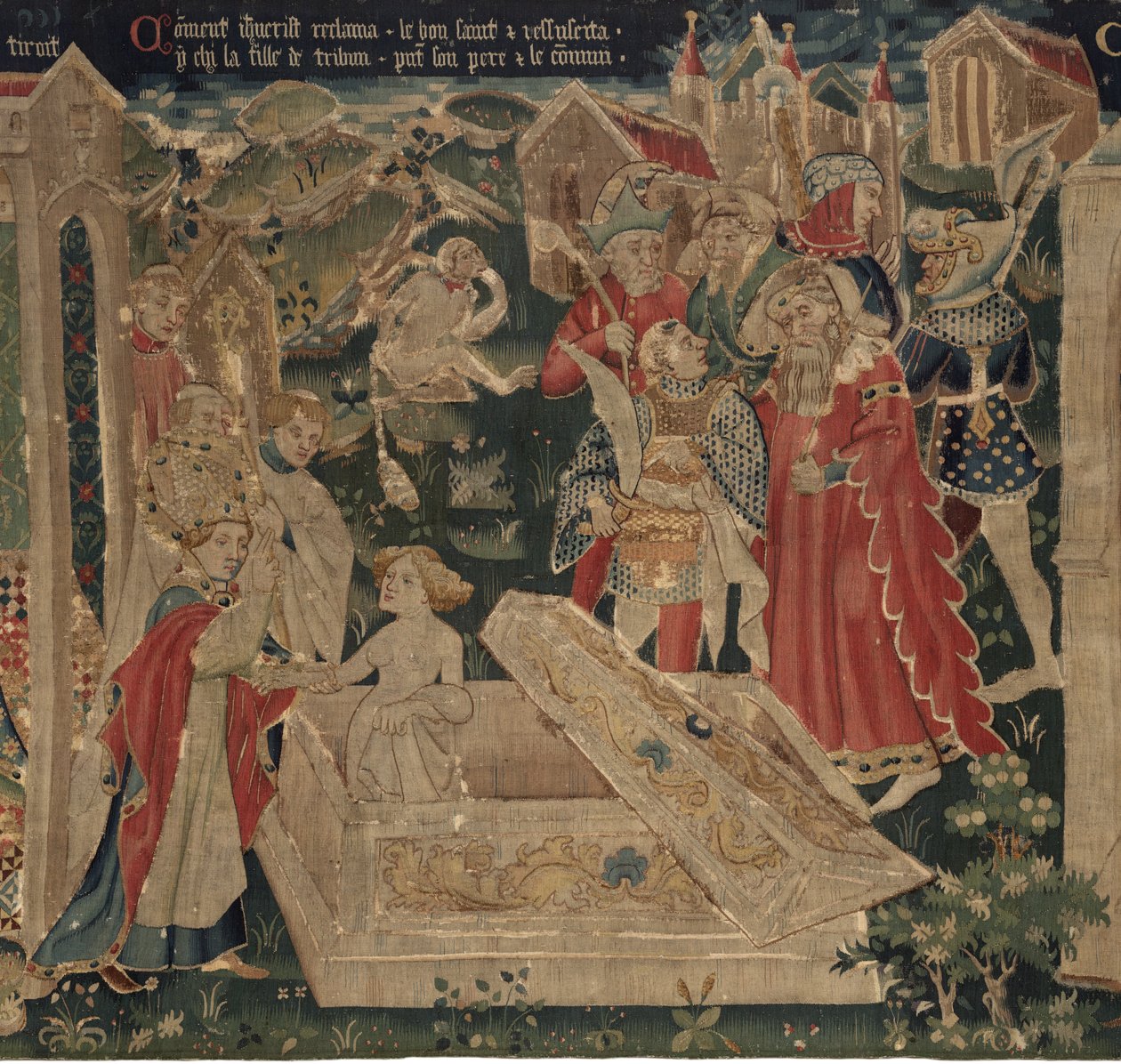 Geschiedenis van Sint Piat en Sint Eleuthère, Scene 12: De opstanding van de dochter van de tribuun door Unknown artist