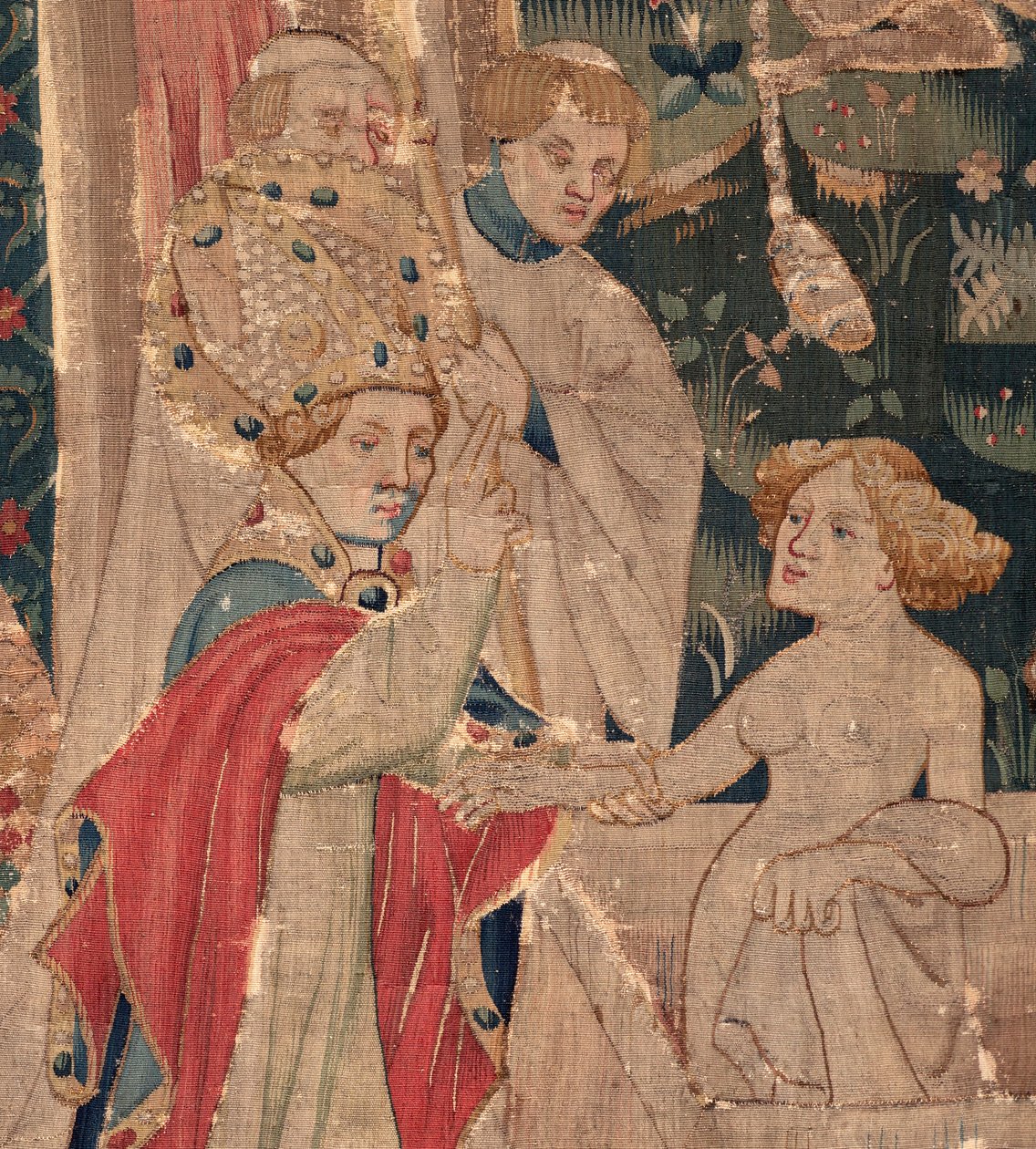 Geschiedenis van Sint Piat en Sint Eleuthère, Scene 12: De opstanding van de dochter van de tribuun. Detail door Unknown artist
