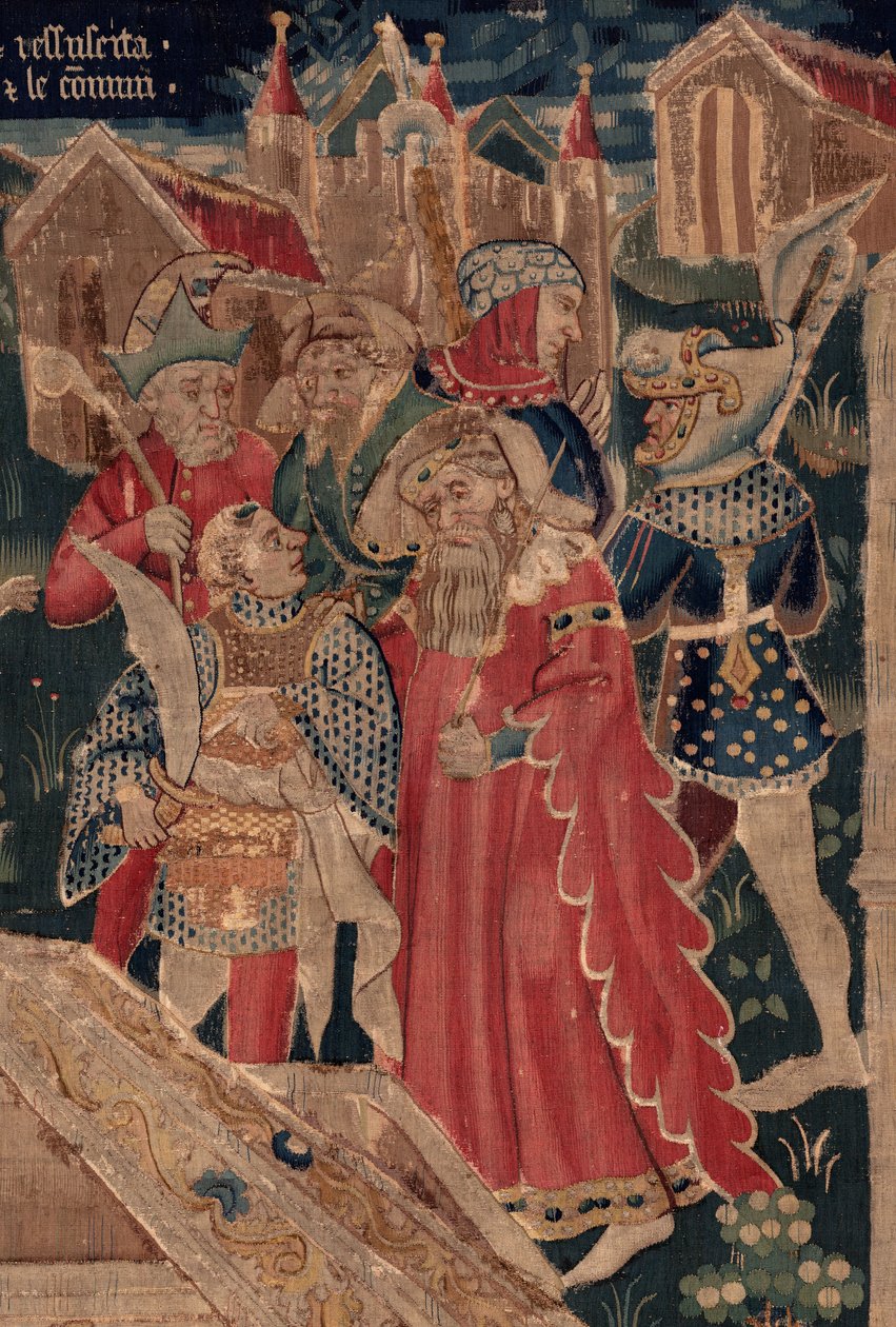 Geschiedenis van Sint Piat en Sint Eleuthère, Scene 12: De opstanding van de dochter van de tribuun (detail) door Unknown artist