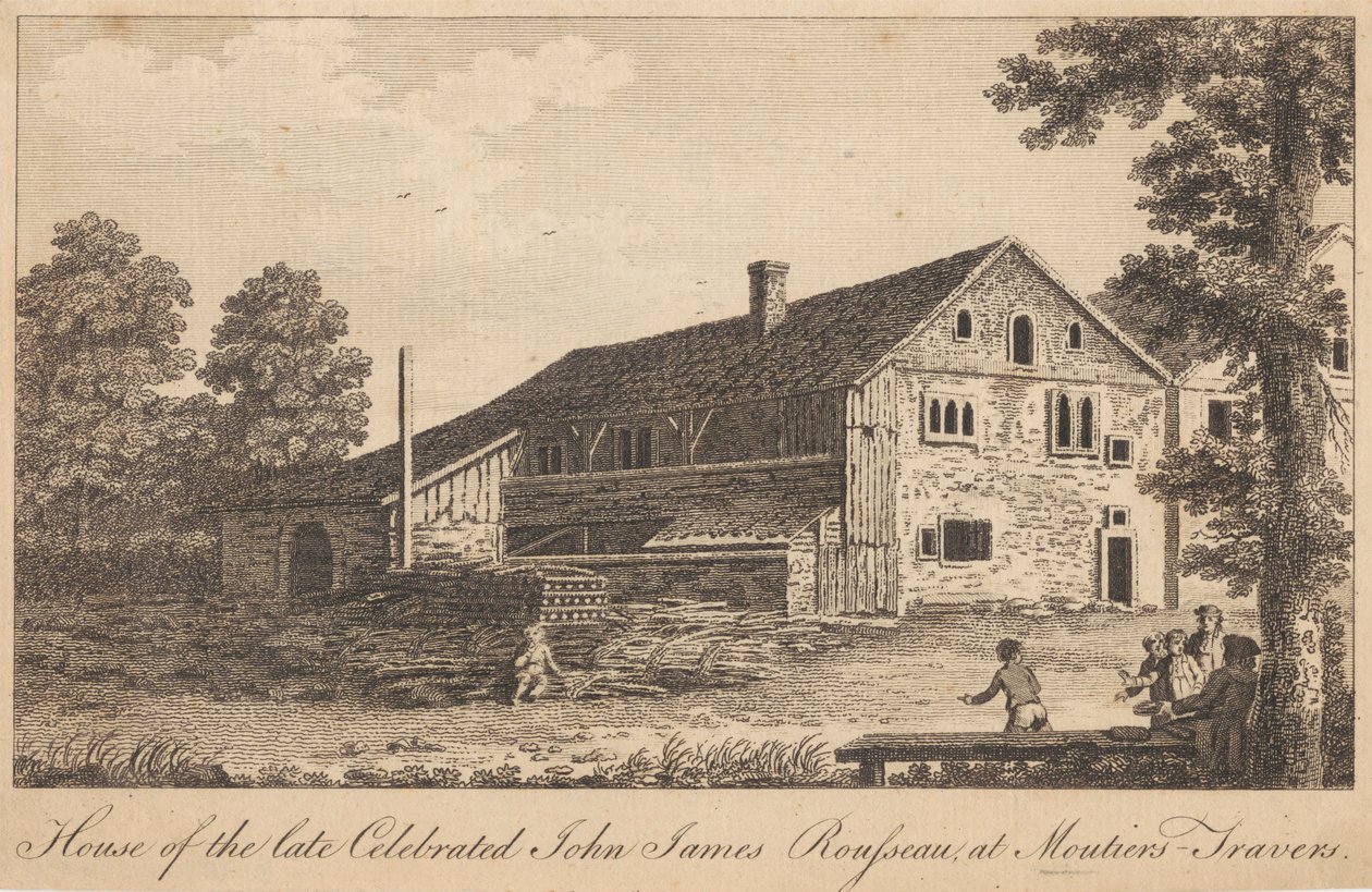 Huis van de overleden beroemde John James Rousseau, in Moutiers-Travers door Unknown artist