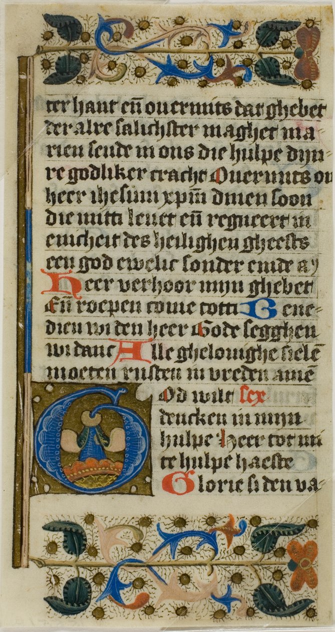 Verlichte initiaal "G" uit een Bijbel Historiale door Unknown artist