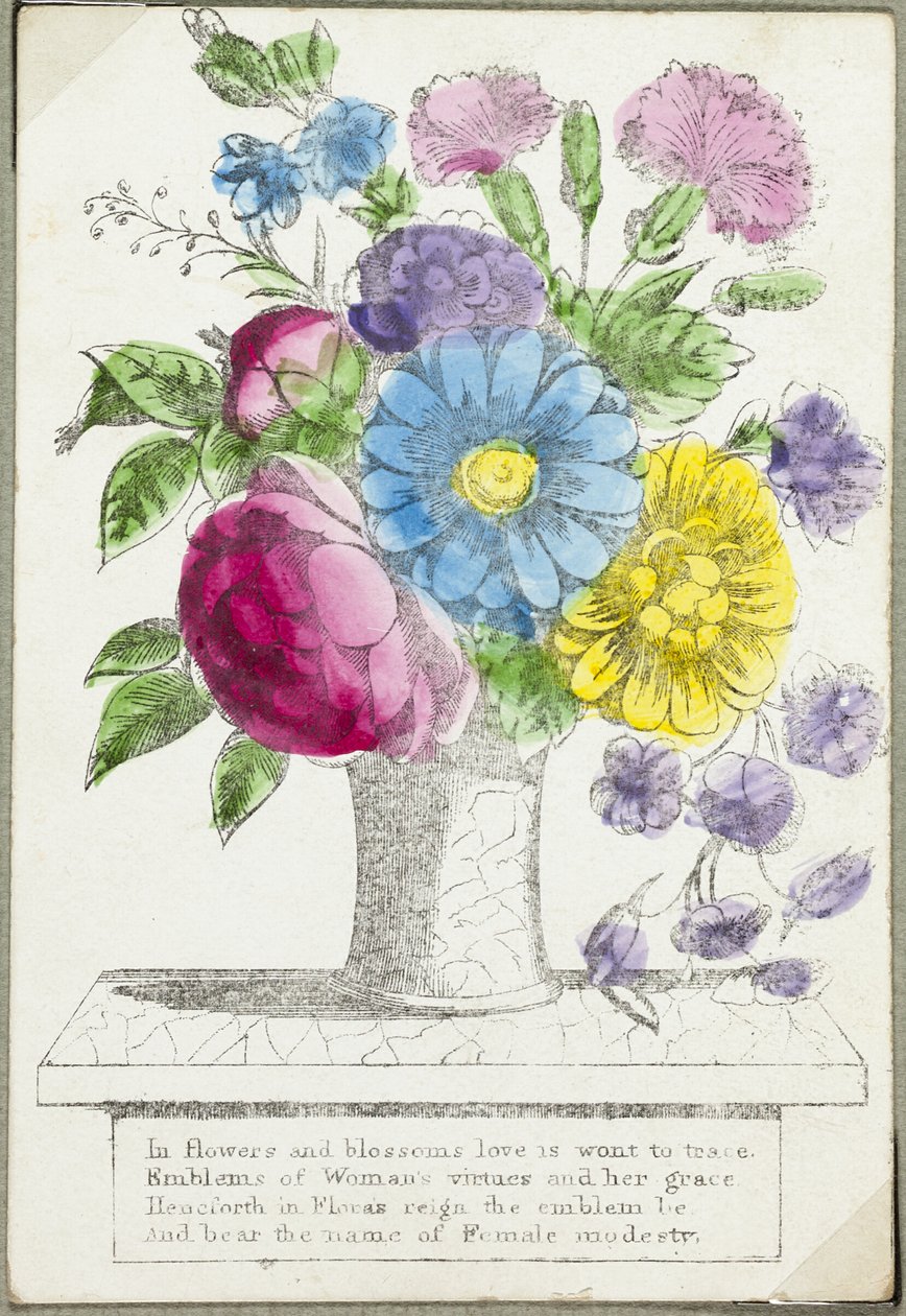 In bloemen en bloesems (valentijn) door Unknown artist