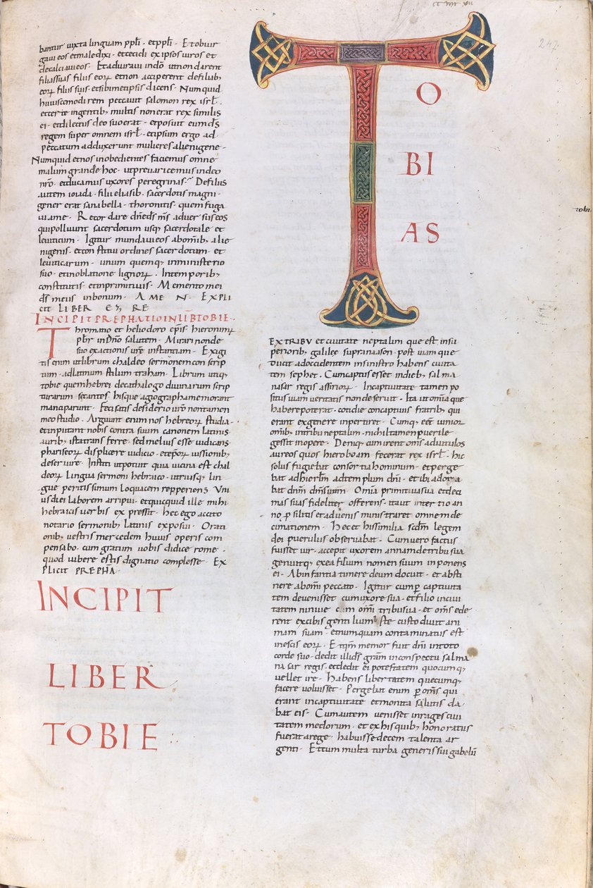 Incipit van het boek van Tobias door Unknown artist