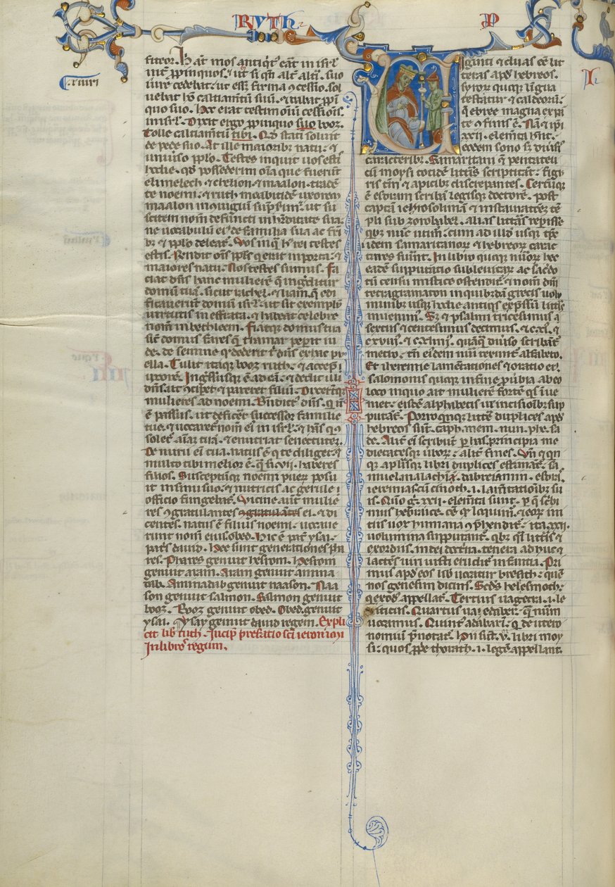 Initial V: Dienaar brengt een beker naar een koning door Unknown artist