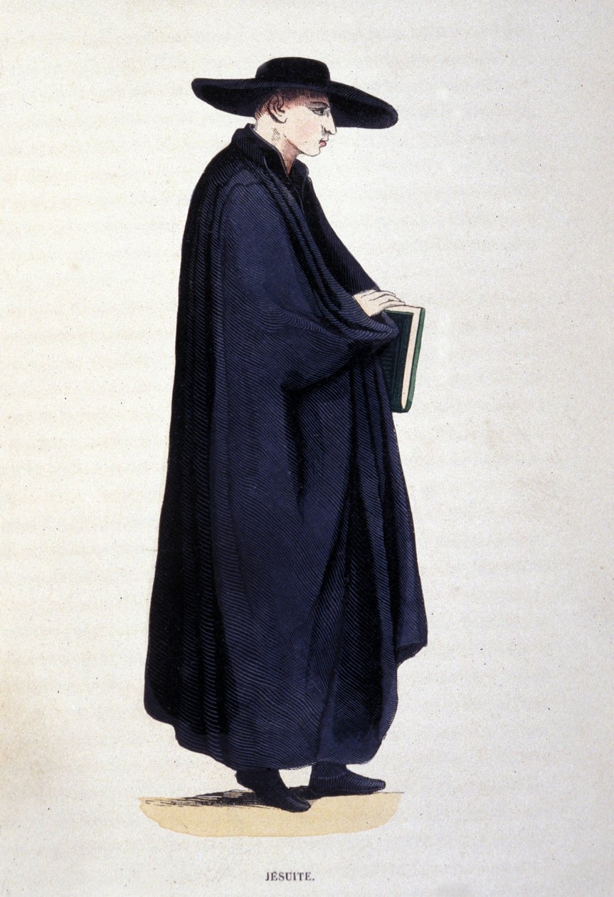 Jezuïet. Gravure uit een album over religieuze orden, Parijs door Unknown artist