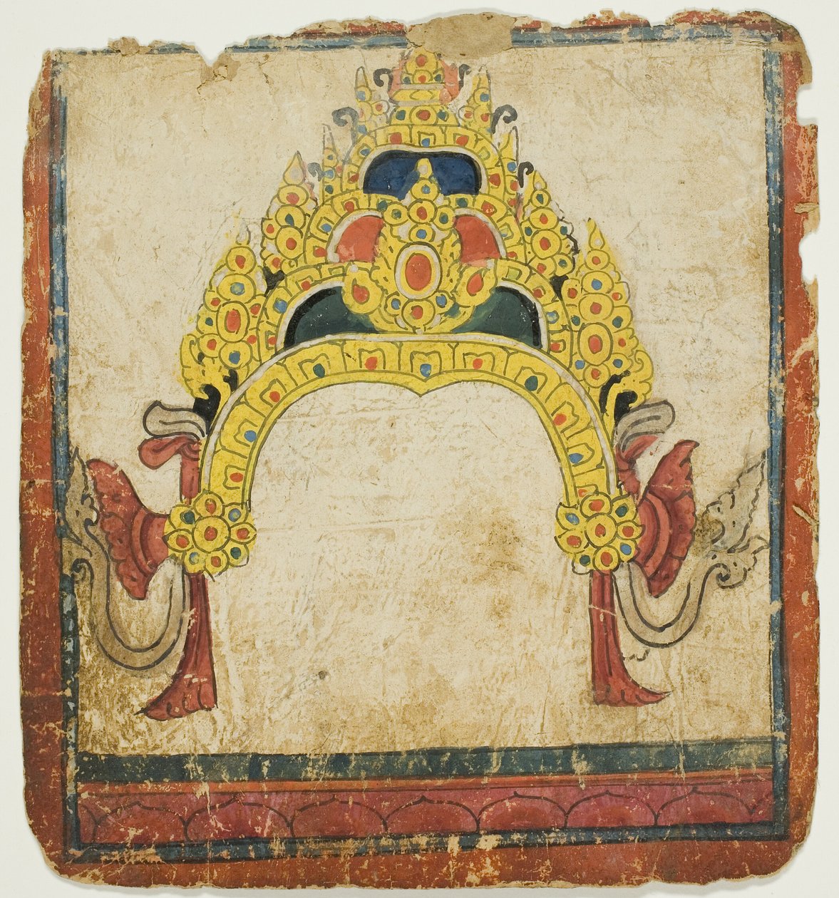 Rituele kroon met juwelen, uit een set inwijdingskaarten (Tsakali) door Unknown artist