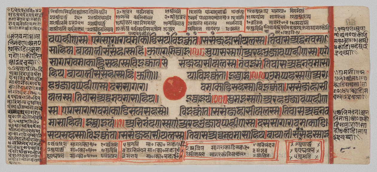 Kalpa-sutra Manuscript met 24 Miniaturen: Manuscriptpagina door Unknown artist