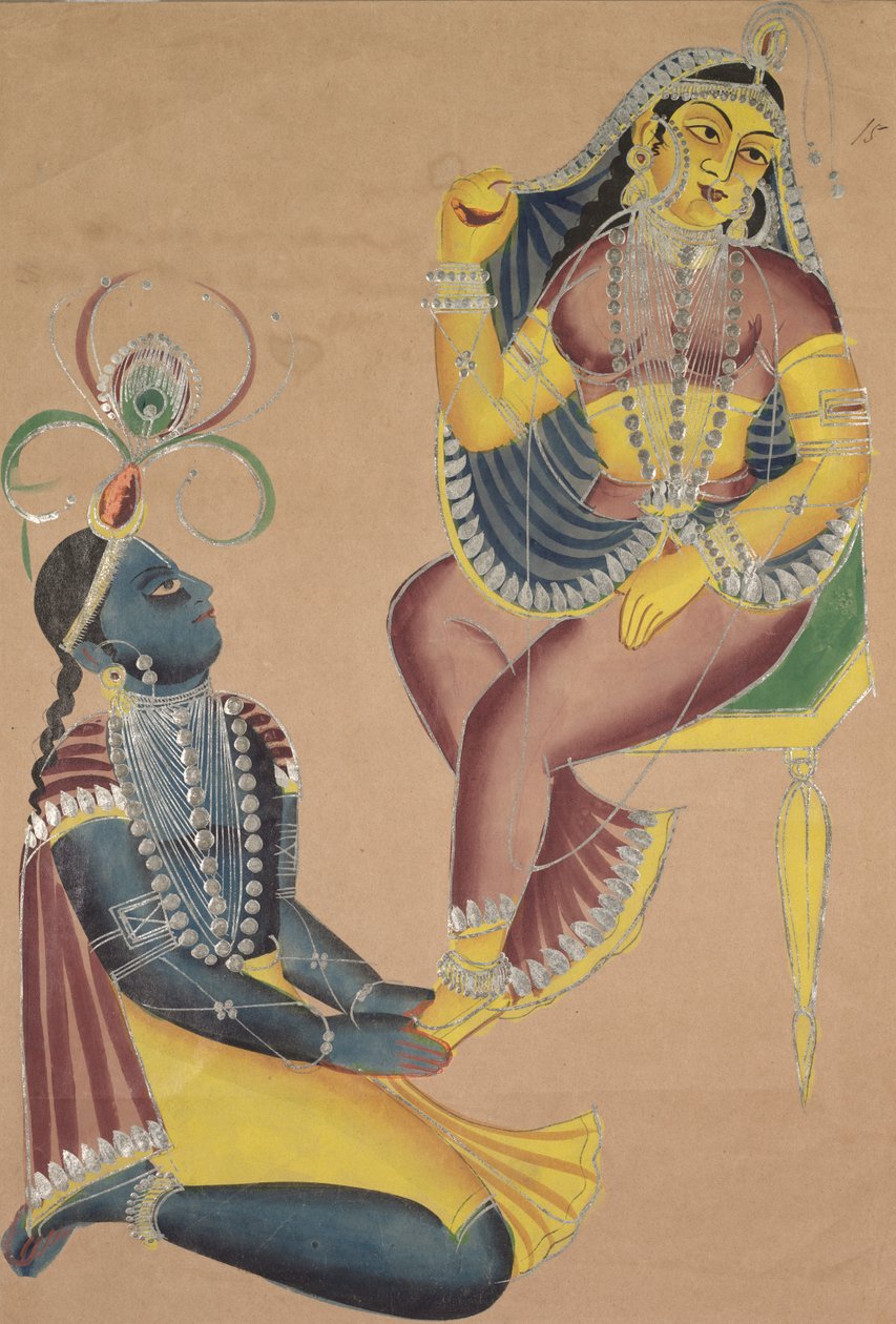 Krishna streelt Radha