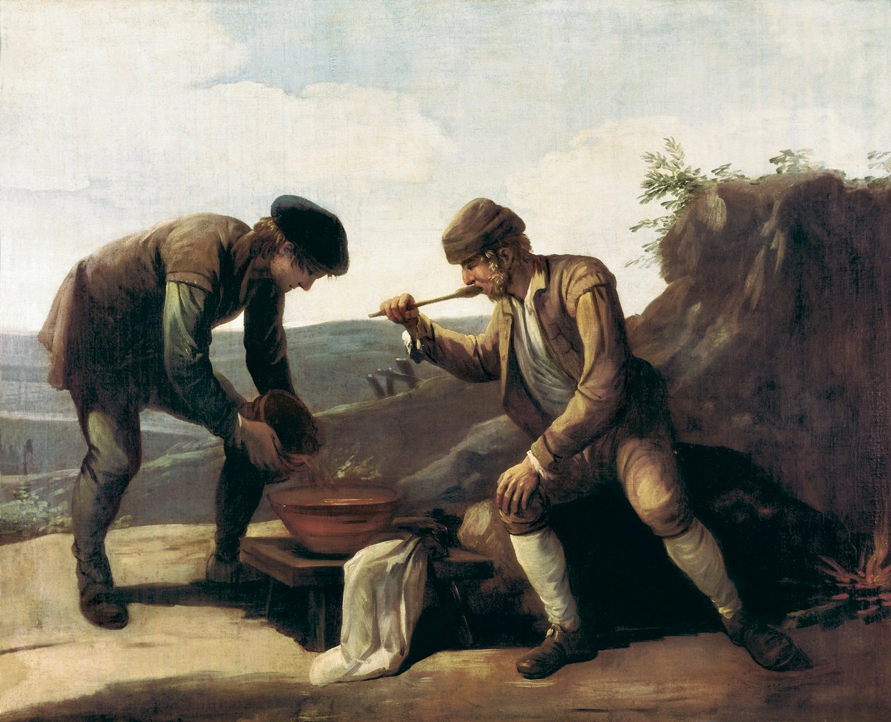 La Sopa Boba of het ontbijt, anoniem schilderij uit de 18e eeuw. Madrid, Lazaro Galdiano Stichting door Unknown artist