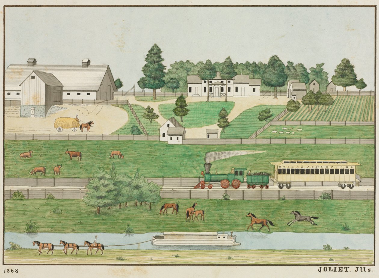 Landschap, Joliet, Illinois door Unknown artist