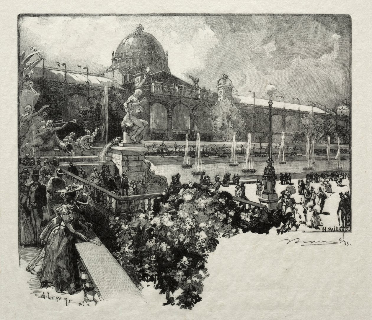 Het Paleis van de Vrije Kunsten, Exterieur door Unknown artist