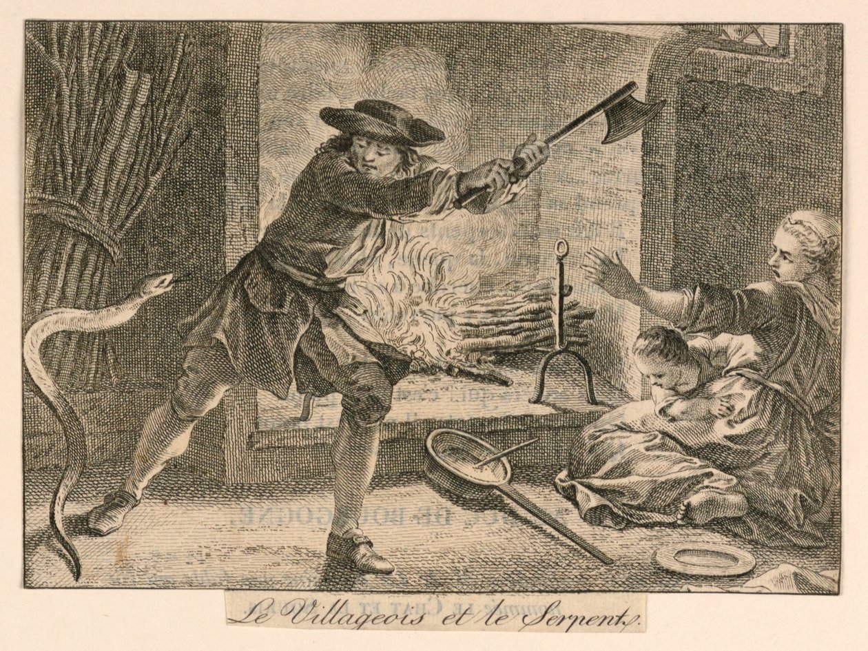 "Le Villageois et le Serpente" uit La Fontaine