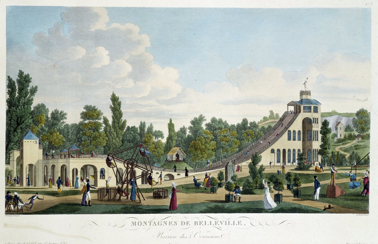 De Russische bergen van Belleville - in "Vues de Paris" door Courvoisier door Unknown artist