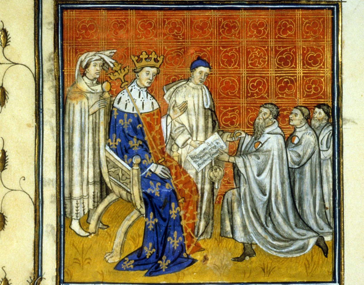 Lodewijk X (1289-1316) verleent een charter aan de Joden van het koninkrijk - Verlossing door de Joden, in 1315, van hun recht om terug te keren naar het koninkrijk Frankrijk na de verdrijving van 1308 door Filips de Schone. Ze zijn herkenbaar aan het witt door Unknown artist