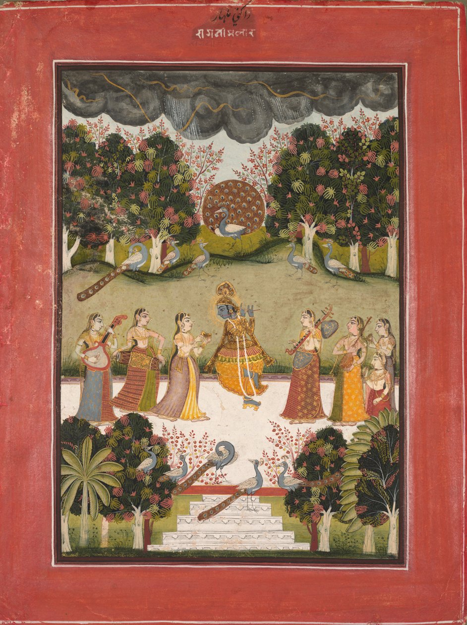 Malar Ragini: Krishna Speelt de Fluit voor Zeven Gopi