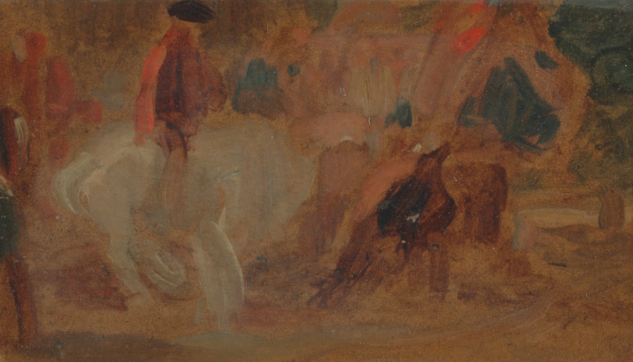 Man op een wit paard door Unknown artist