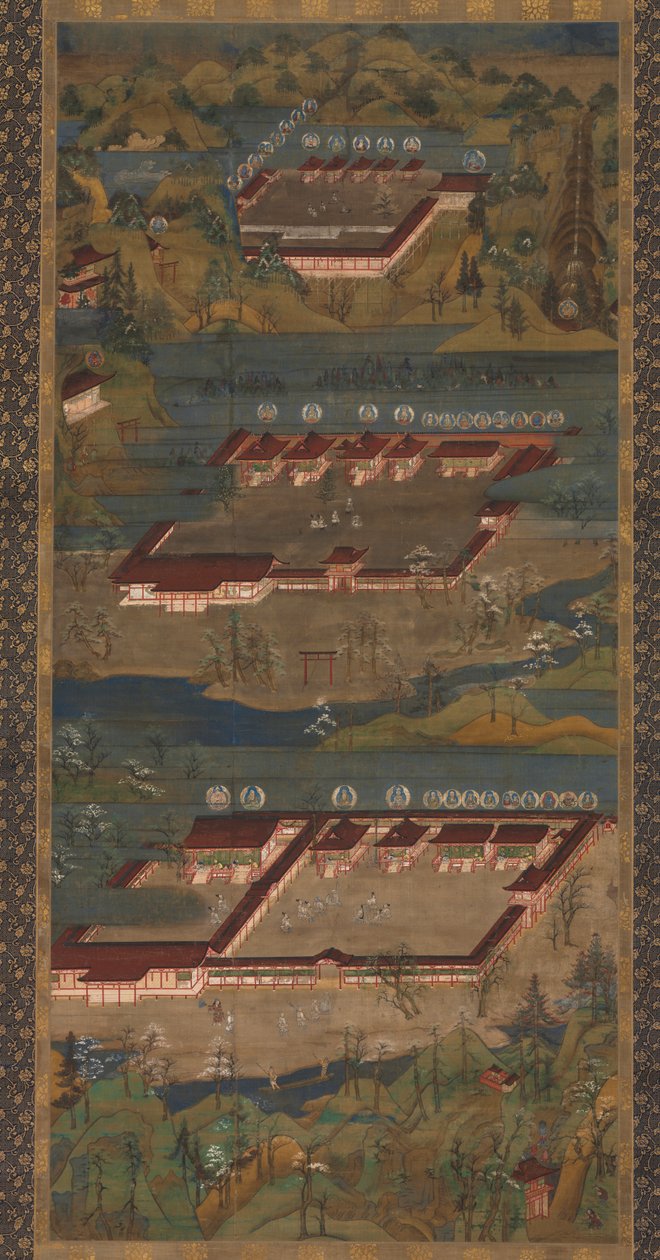 Mandala van de drie heiligdommen in Kumano door Unknown artist