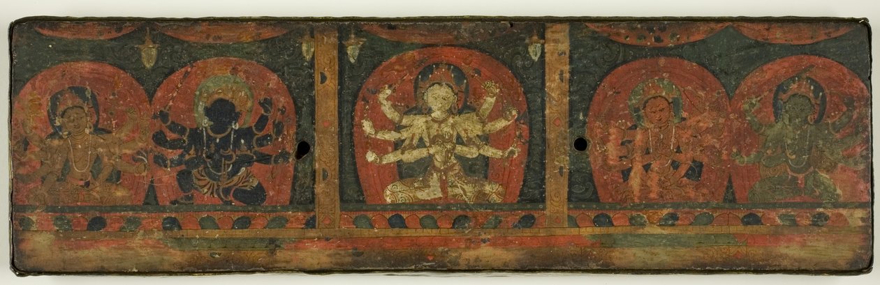 Manuscriptomslag van de Vijf Beschermers (Pancharaksha) door Unknown artist