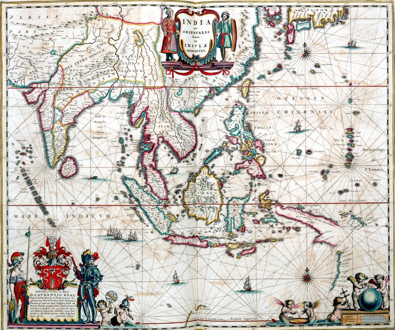 Kaart van Azië uit de Blaeu Atlas door Unknown artist