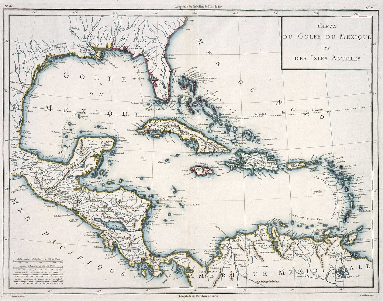 Kaart van de Golf van Mexico en de Caraïben door Unknown artist