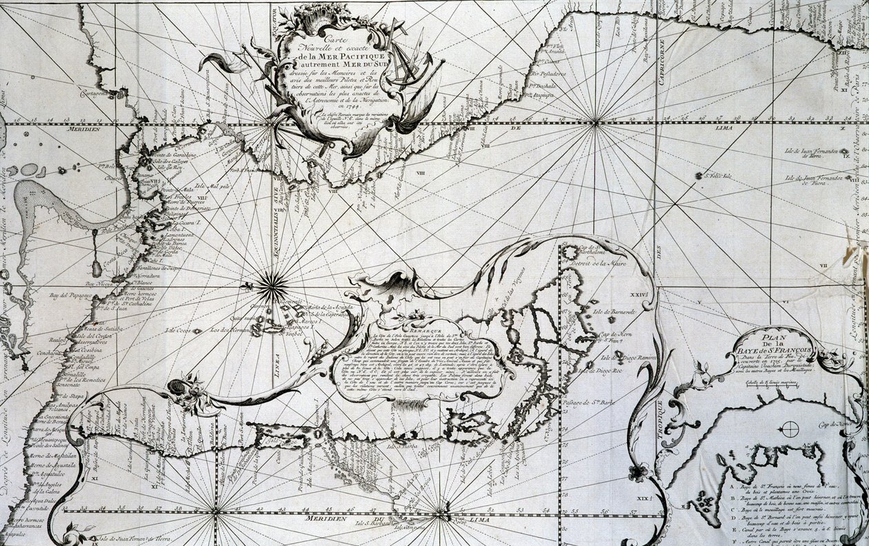 Kaart van de Stille Oceaan door Unknown artist