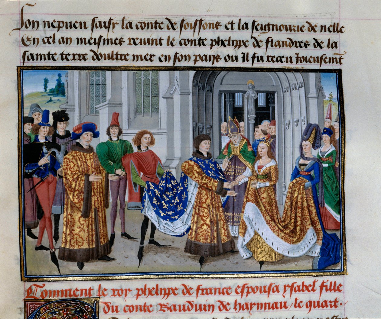 Huwelijk van Filips Augustus en Isabelle van Henegouwen (28 april 1181) door Unknown artist