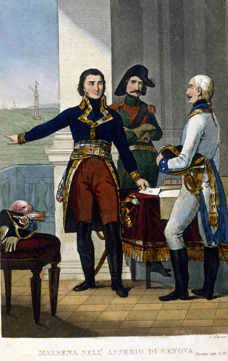 Maarschalk André Masséna (1756-1817) bij het beleg van Genua in april 1800 door Unknown artist