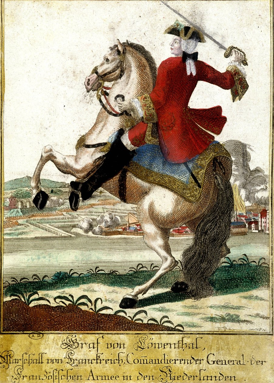 Maarschalk Loewendahl (1700-1755) bij de Slag bij Fontenoy, België door Unknown artist