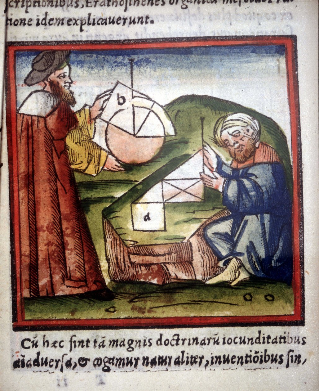 Wiskundigen. 15e-eeuws manuscript door Unknown artist