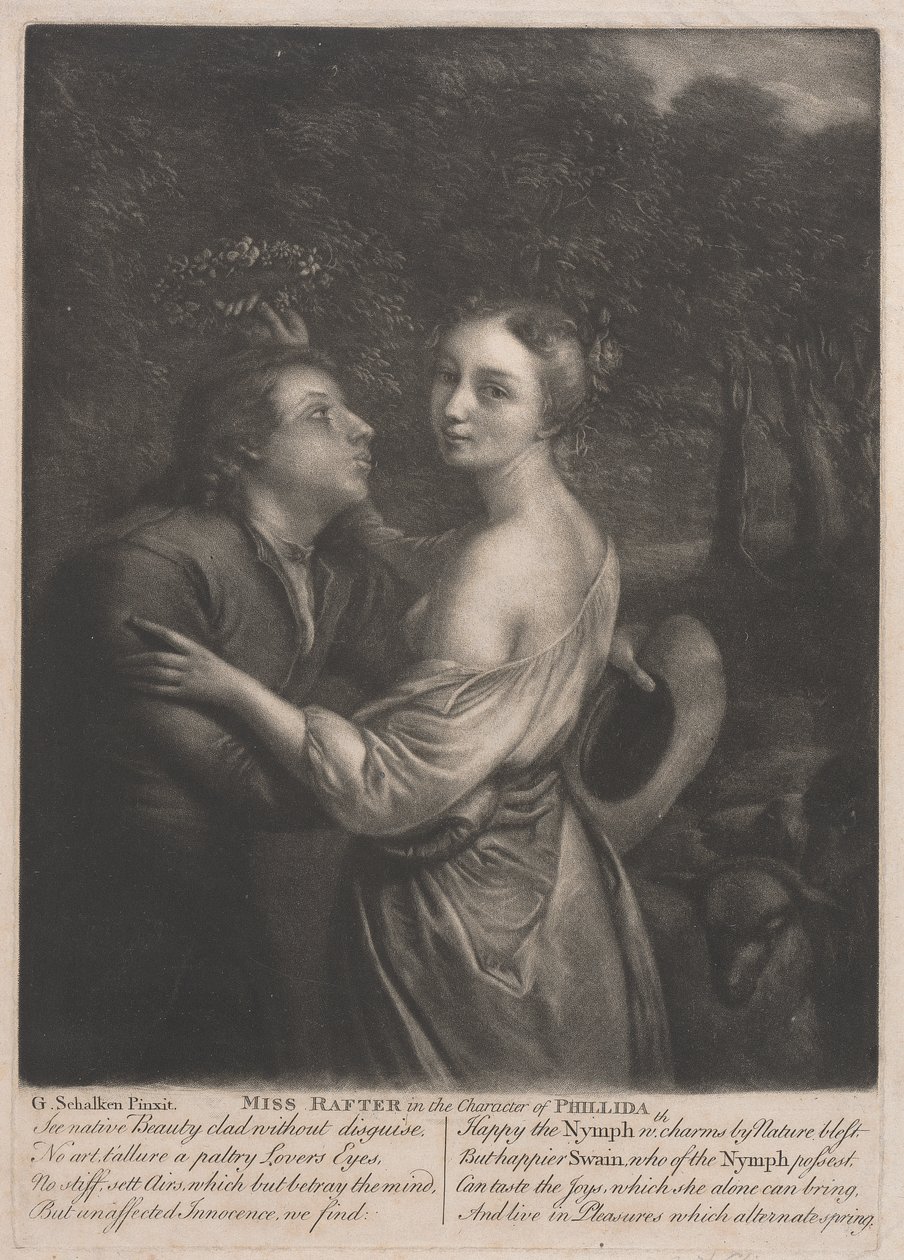 Miss Rafter (1711-1785) in de Rol van Phillida door Unknown artist