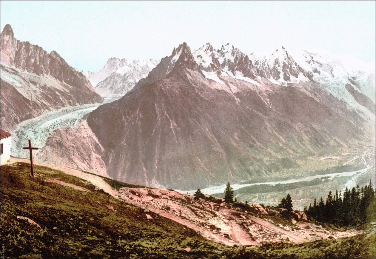 Mont Blanc rond 1890 door Unknown artist