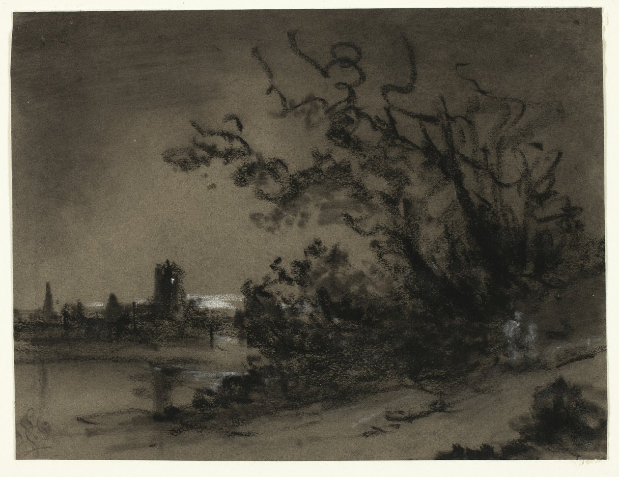 Maanlicht Scene door Unknown artist