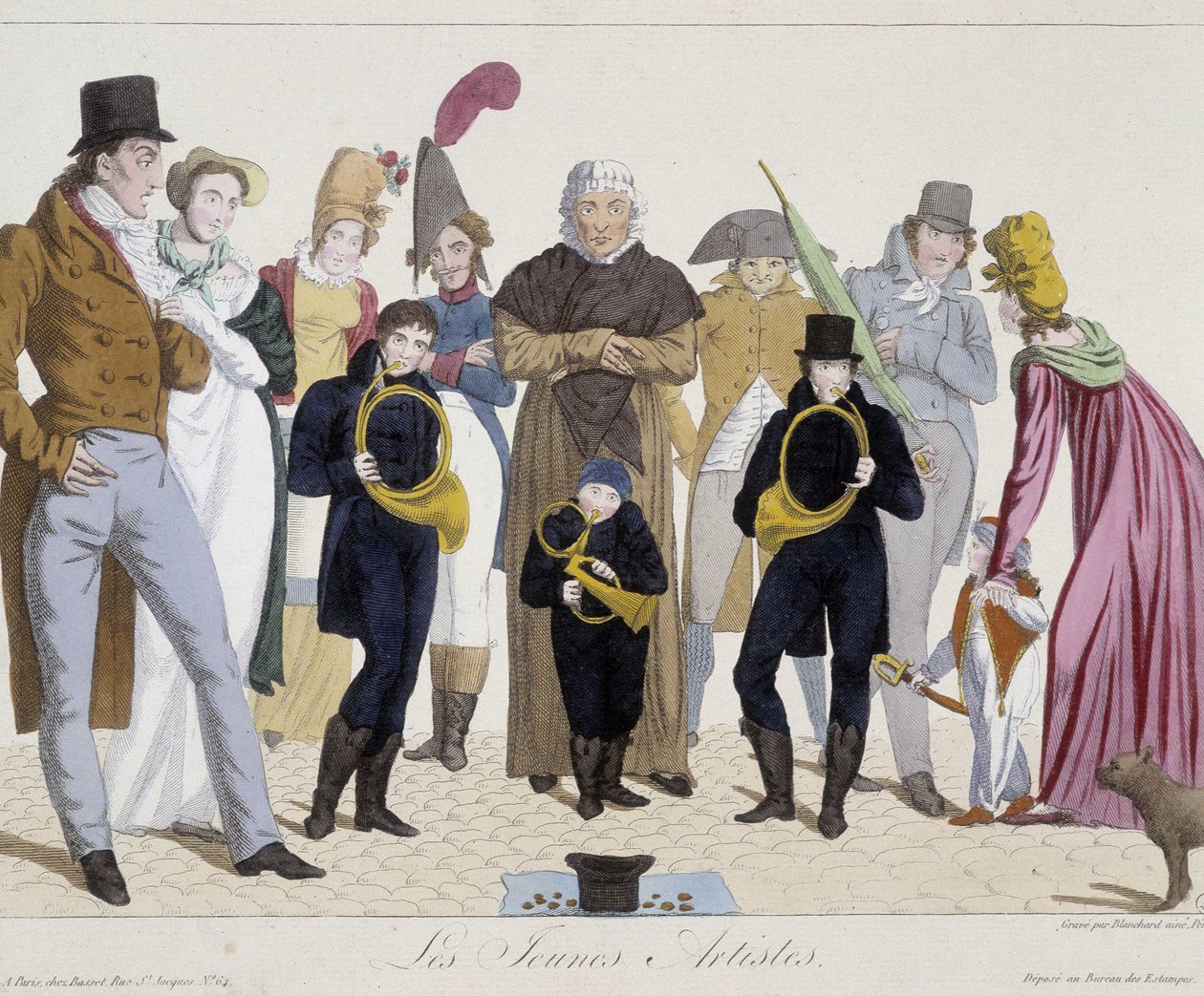 Muzikanten op straat: jonge artiesten (hoorn) - Carnavalet door Unknown artist