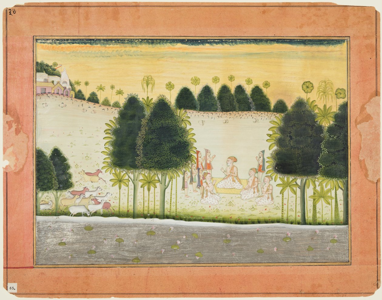 Nanda en de oudsten in overleg met de herders, uit een Bhagavata Purana door Unknown artist